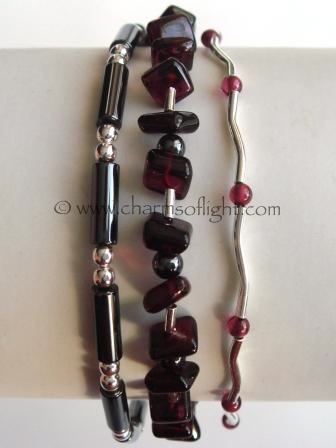 Garnet, Hematite & Silver Bracelet
